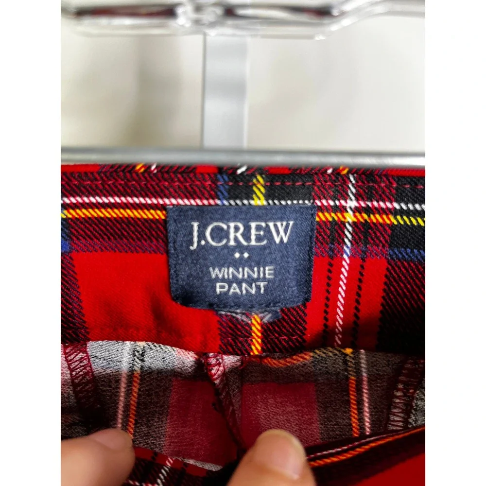 J.Crew Pants 12 Red Winnie Pant Stewart Tartan Plaid Slim Festive Holiday